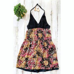 M by Missoni Crochet & Silk Italian Chic Halter Dress